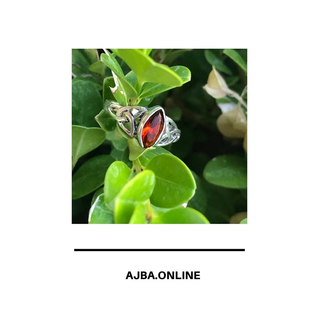 Sterling Silver Garnet Fashion Ring