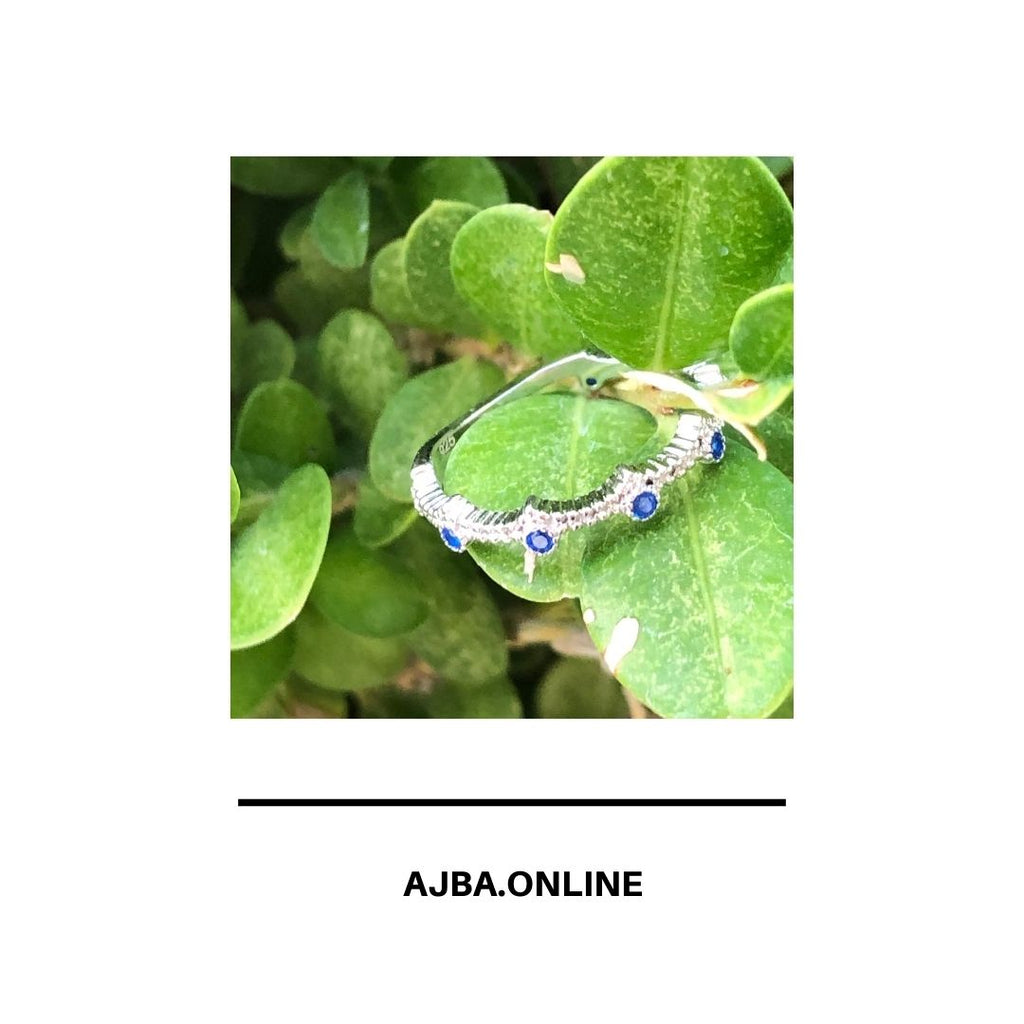 Sterling Silver Fashion Ring - Blue
