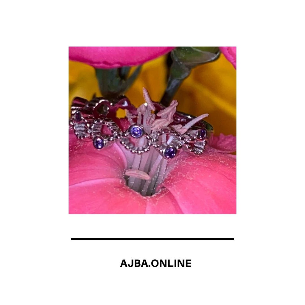 Sterling Silver Fashion Ring - Purple